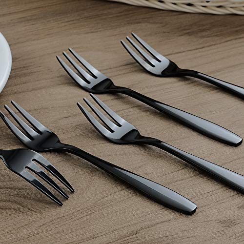 Wekioger Black Stainless Steel Tasting Appetizer Forks, 3 Tine Forks, 12 Piece - Image 5