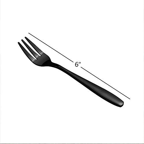 Wekioger Black Stainless Steel Tasting Appetizer Forks, 3 Tine Forks, 12 Piece - Image 4