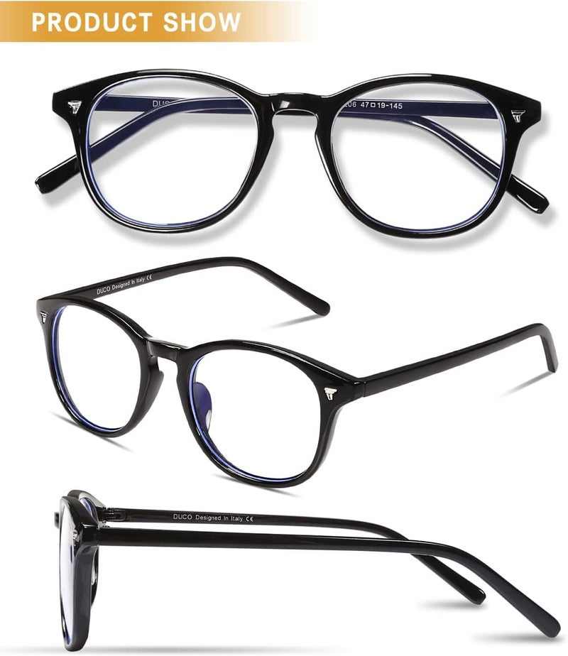 Iflash Blue Light Blocking Glasses Gaming Filter Transparent Round Eyeglasses for Eye Protection Men Women, Computer/Tablet/Laptop/Mobile/TV, Anti-blue & Anti eyestrain - Image 2