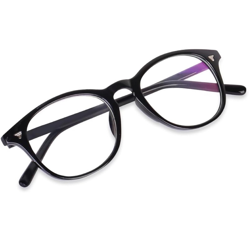 Iflash Blue Light Blocking Glasses Gaming Filter Transparent Round Eyeglasses for Eye Protection Men Women, Computer/Tablet/Laptop/Mobile/TV, Anti-blue & Anti eyestrain - Image 1