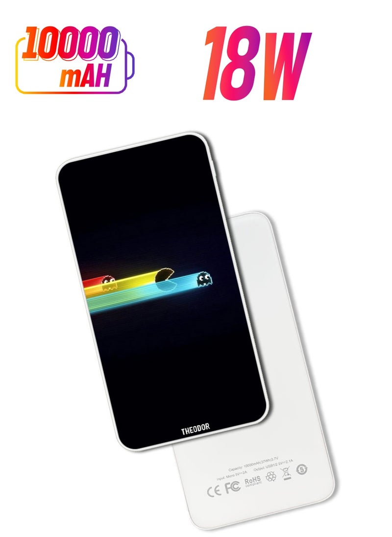 Theodor - 10,000 mAh Super Fast Charging Ultra Compact Power Bank with Quick Charge & Power Delivery, Portable Charger For iPhone and Android Pacman Amoled - Image 1
