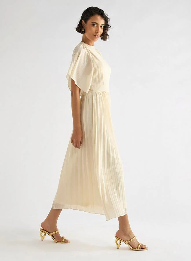 سبلاش فيڤ فستان طويل بكسرات وأكمام منفوخة