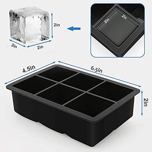 Topinon 6 Cavity Silicone Ice Cube Square Molds (1 Pcs, Black) - Image 4