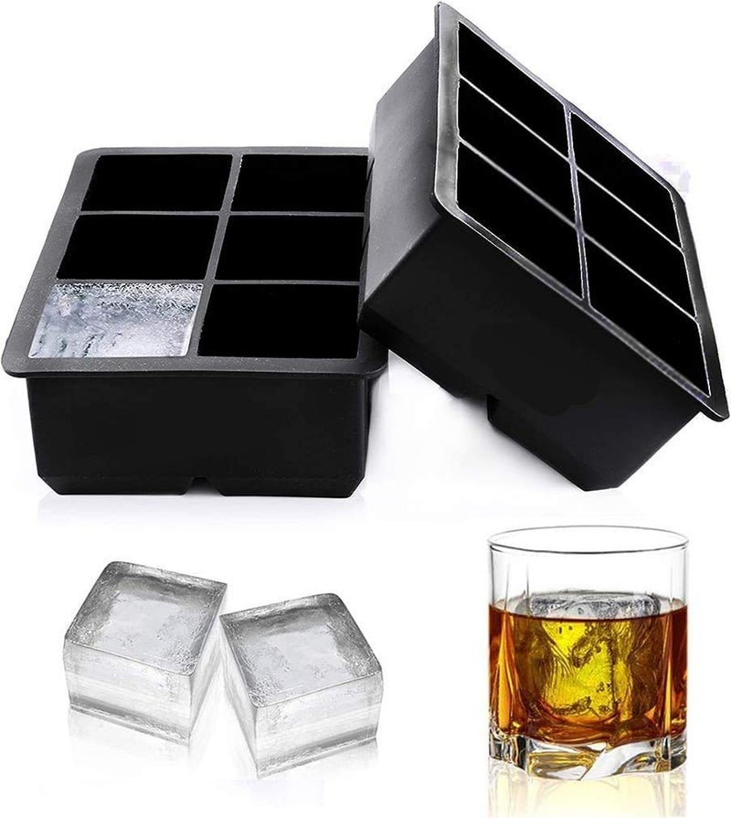 Topinon 6 Cavity Silicone Ice Cube Square Molds (1 Pcs, Black) - Image 2