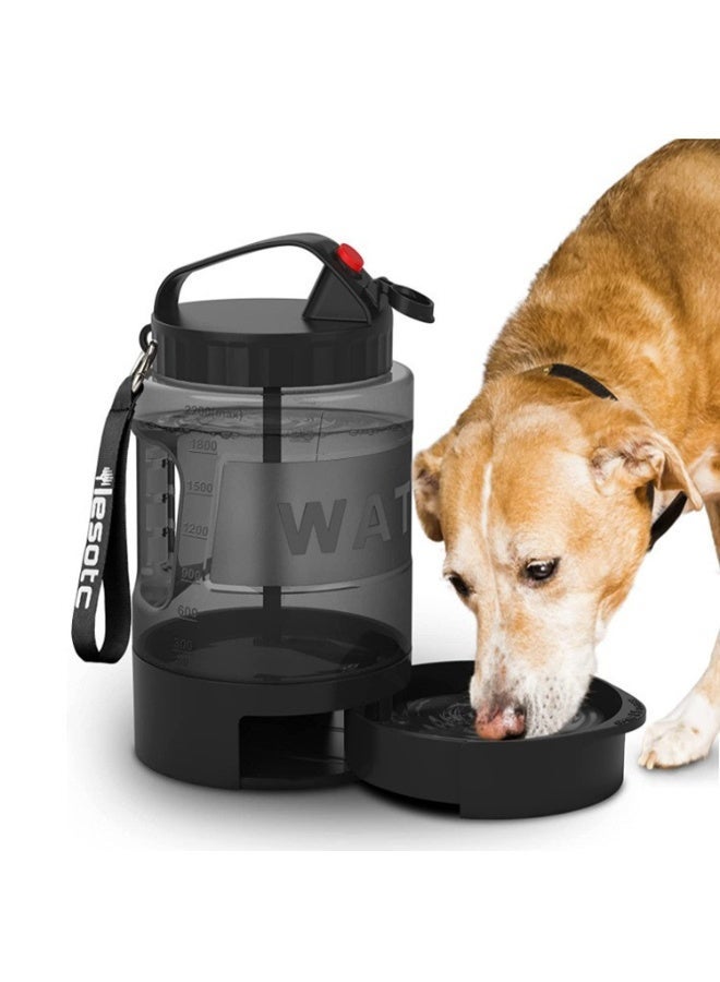 lesotc 77oz/2200ml Large Capacity Dog Water Bottle, 2-in-1 Leak-Proof Travel Water Dispenser with Pull-Out Bowl for Medium & Large Dogs - Image 1