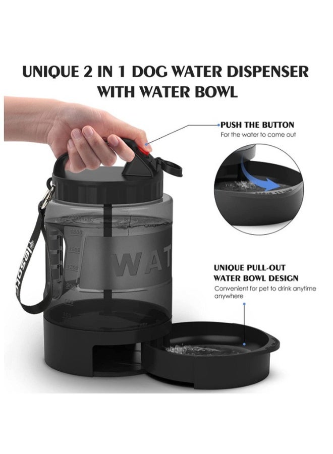 lesotc 77oz/2200ml Large Capacity Dog Water Bottle, 2-in-1 Leak-Proof Travel Water Dispenser with Pull-Out Bowl for Medium & Large Dogs - Image 4