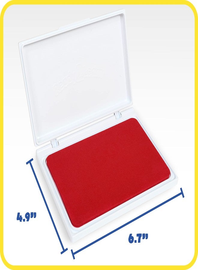 READY 2 LEARN Jumbo Washable Stamp Pad - Red - 6.2"L x 4.1"W - Non-Toxic - Fade Resistant - Ideal Size for Baby Handprints and Footprints - Image 4
