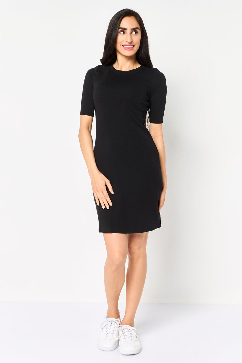 GAP Women Solid Shirt Dress, Black - Image 2