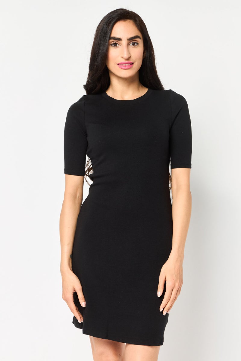 GAP Women Solid Shirt Dress, Black - Image 1