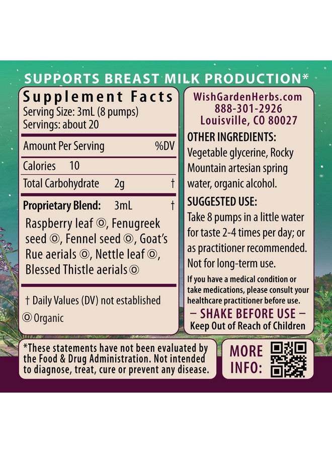 WishGarden Herbs Milk Rich with Goats Rue and Fenugreek - Herbal Lactation Support Supplement, Breast Milk Supply Boost and Breastfeeding Supplement to Increase Milk Flow Quality and Production, 2oz - Image 2