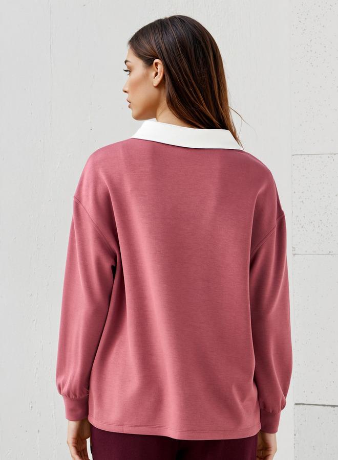 SP Characters Mickey Mouse Print Sweatshirt with Contrast Collar - Image 3