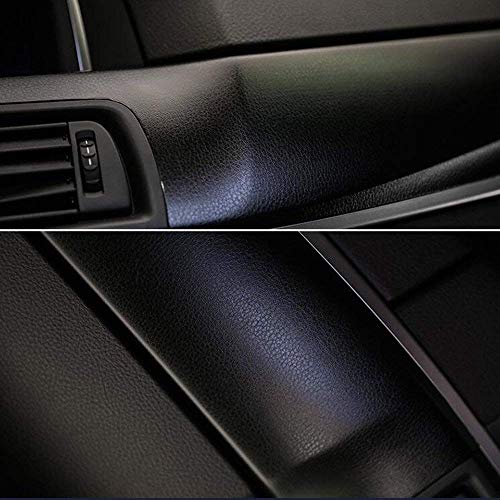 Elton Fine Grain Black Leather Self Adhesive Vinyl Wrap Sheet Furniture Film Interior Vinyl Film Wall Paper(16X60 Inches) - Image 2