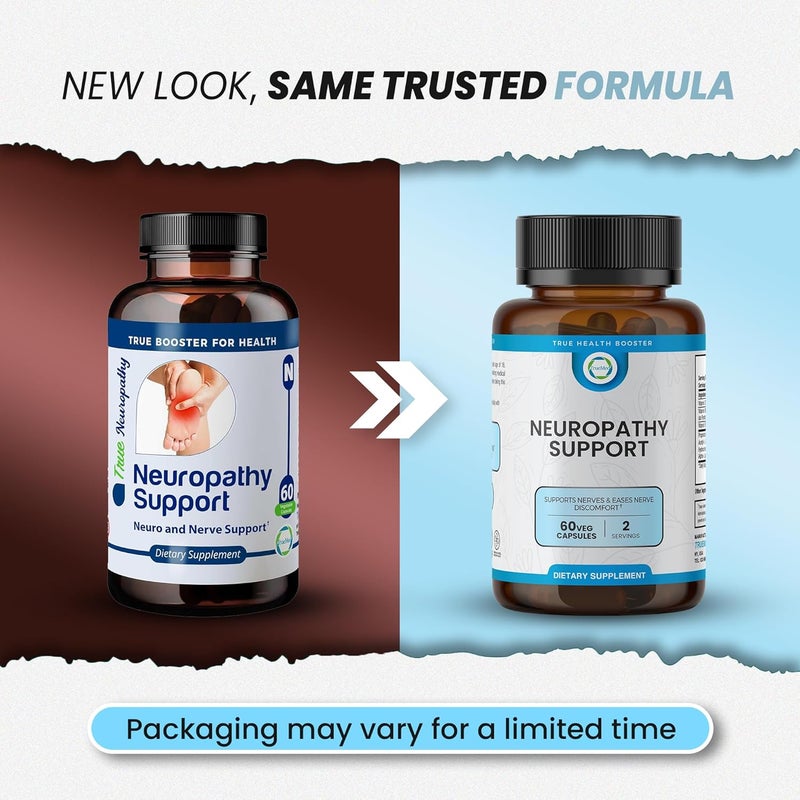 TRUEMED Neuropathy Support Neuro and Nerve Health Supplement with Vitamin D3 B6 B12 AcetylLCarnitine AlphaLipoic Acid and Benfotiamine Supports Feet Nerve Function 60 Vegetable Capsules - Image 2