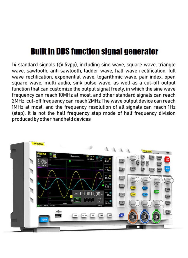 KASTWAVE - 2 in 1 Digital Oscilloscope DDS Signal Generator Desktop Oscilloscope Capture Output Signal Function, 2 Channels 100Mhz Bandwidth 1GSa/s Sampling Rate Built-in 1GB Storage Space - Image 1