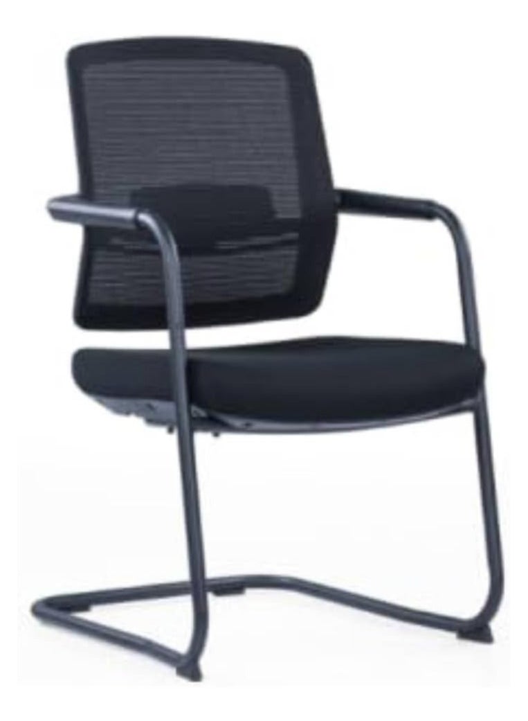 Kaliber Visitor Chair with Mesh Back, Upholstered Seat, Fixed Lumbar Support, and High Elastic Foam for Optimal Comfort and Support - Image 1