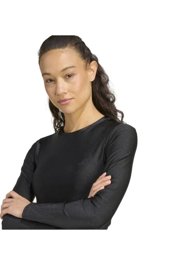 Adidas black Workout Essentials Long-Sleeve Shirt Shine for Women | Best Price UAE