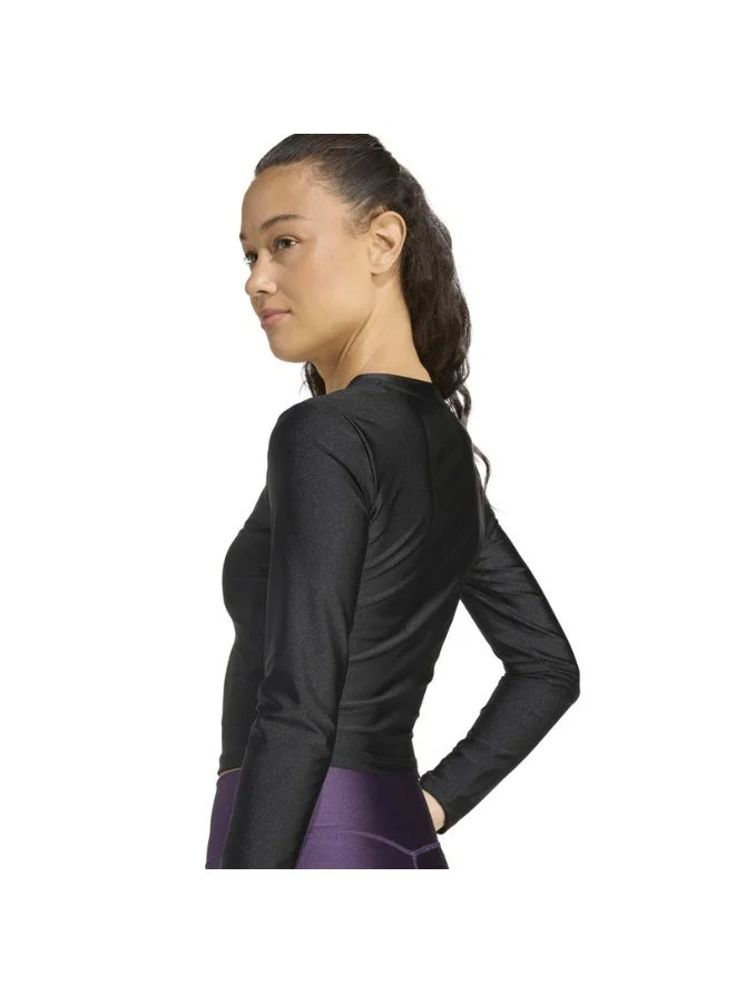 Adidas black Workout Essentials Long-Sleeve Shirt Shine for Women | Best Price UAE