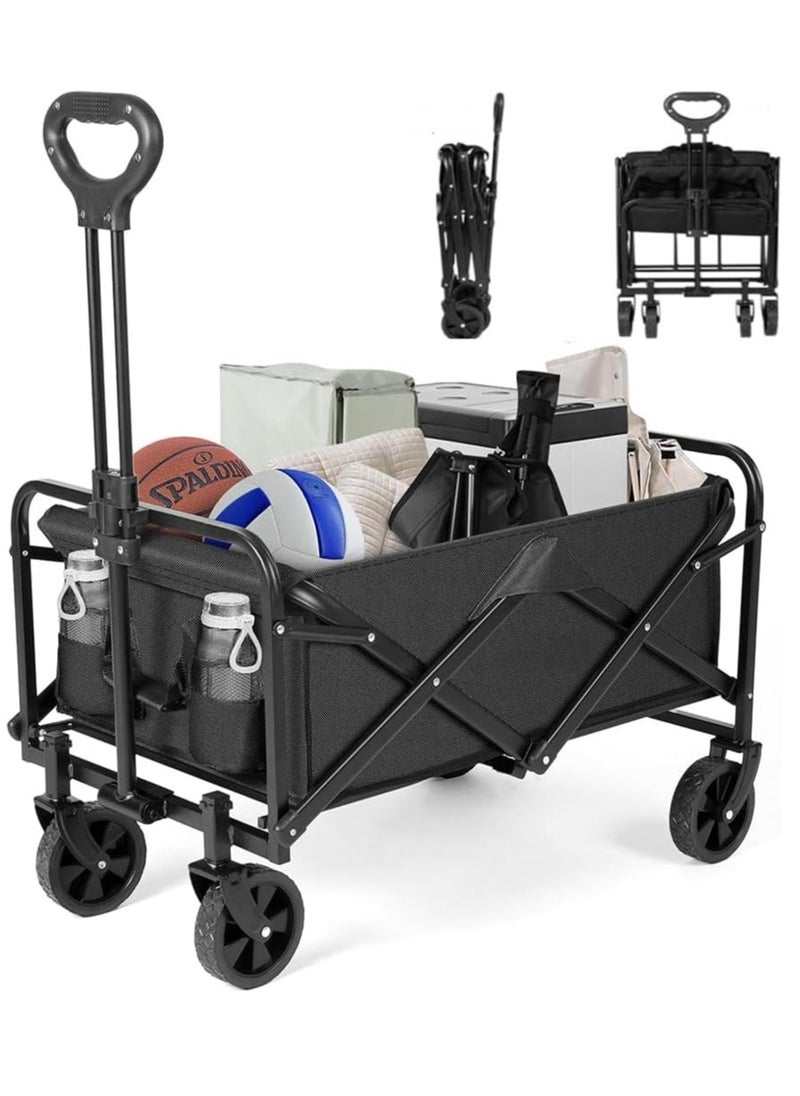 0TO1 TECH Garden Cart, Foldable Utility Vehicle, Collapsible Folding Outdoor Utility Wagon, Beach Wagon Cart with All Terrain Wheels & Drink Holders, Portable Sports Wagon for Camping, Shopping and Beach  - Image 1
