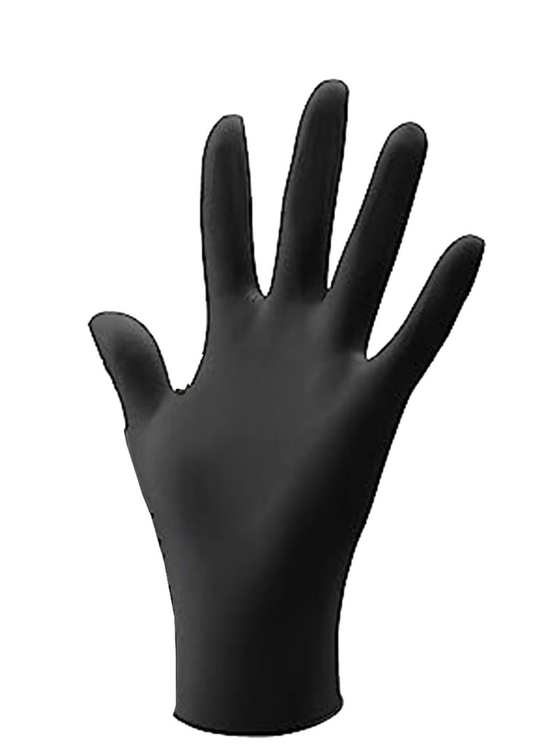 hobf Powder Free Nitrile Hand Gloves,Surgical gloves, (Large Black, Pack of 100 Pcs.) HOBF100-BK-NT-11-L - Image 2