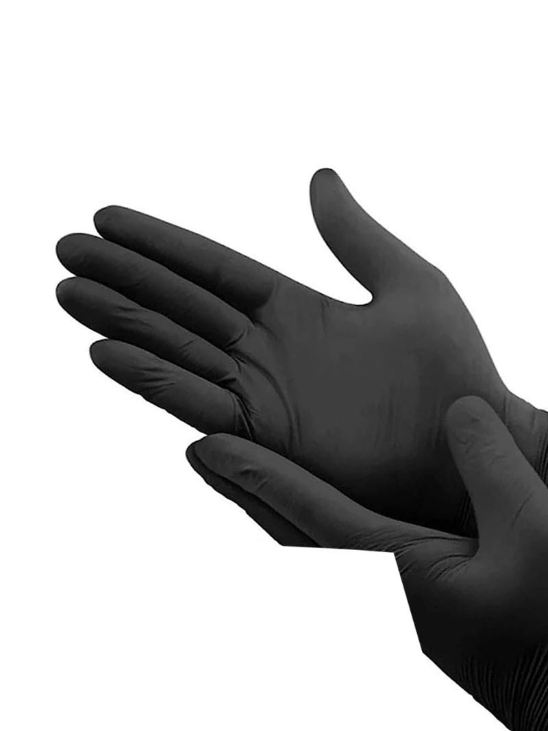 hobf Powder Free Nitrile Hand Gloves,Surgical gloves, (Large Black, Pack of 100 Pcs.) HOBF100-BK-NT-11-L - Image 1