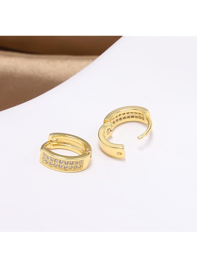 erorex Gold Hoop Earrings 18K Gold Plated Rounded Hoops Earrings For Women Men Girls - Image 3