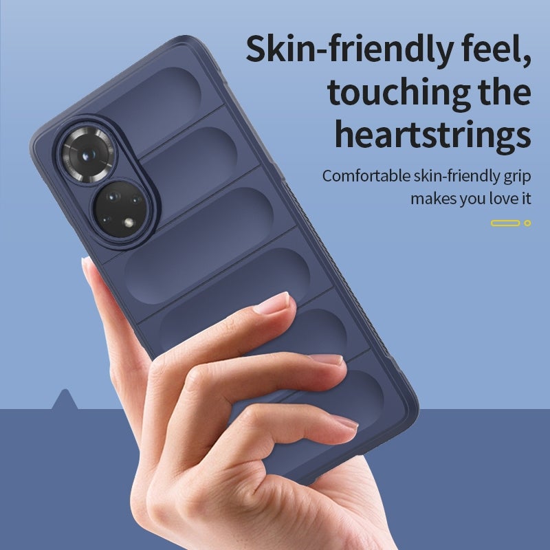 HuHa Protective Cover For Huawei Nova 9 SE/Honor 50 SE Magic Shield TPU + Flannel Phone Case(Dark Blue) - Image 3