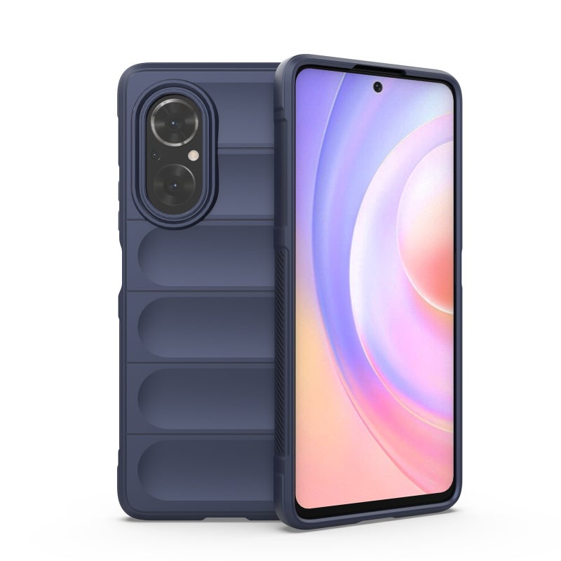 HuHa Protective Cover For Huawei Nova 9 SE/Honor 50 SE Magic Shield TPU + Flannel Phone Case(Dark Blue) - Image 1