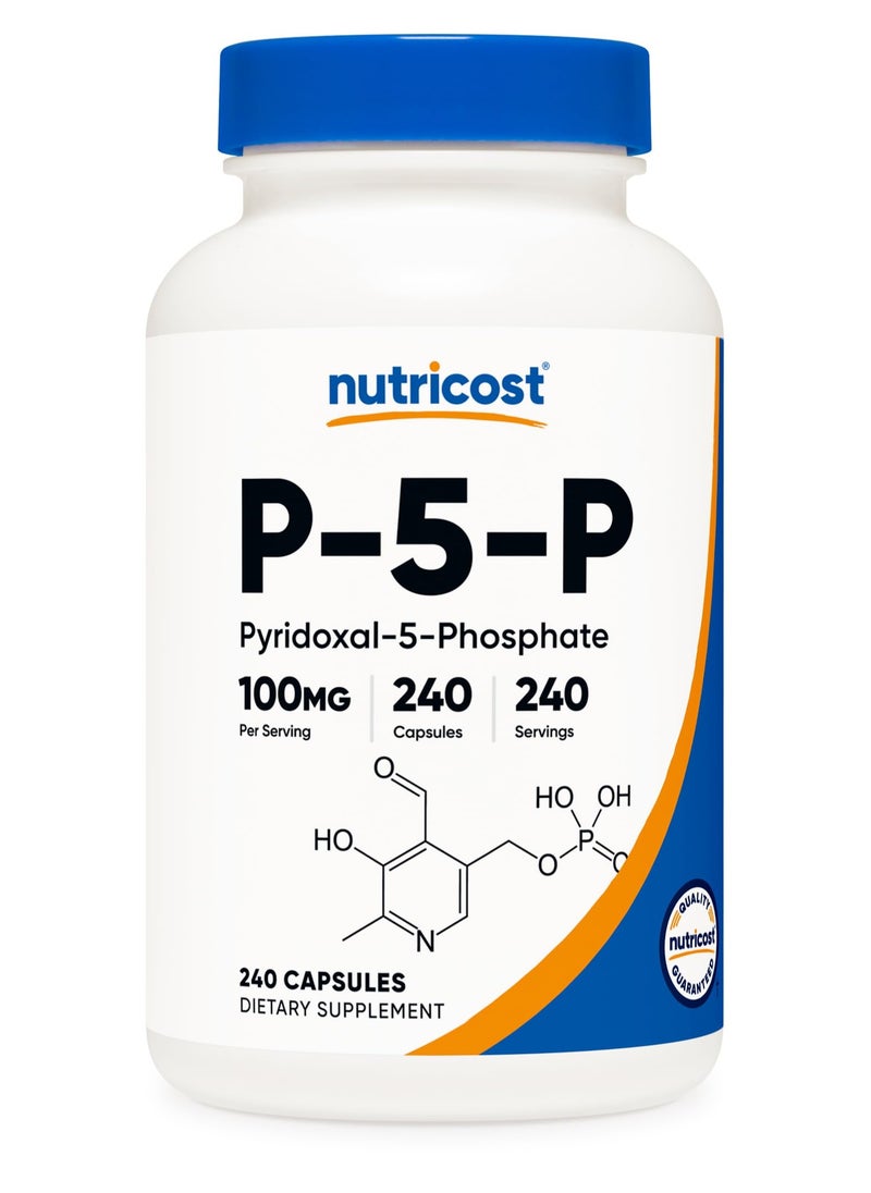 Nutricost - P-5-P Pyridoxal-5-Phosphate 100mg Per Serving,240 Serving, 240 Capsules Dietary Supplement - Image 1