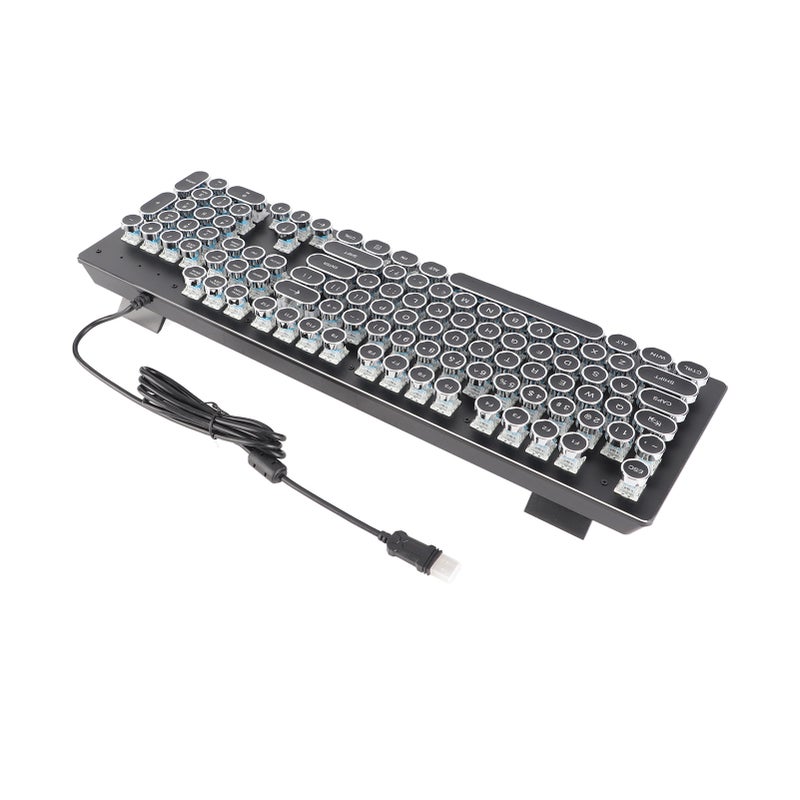 Retro Wired Gaming Mechanical Keyboard Key Click with 104 Keys Mixed Light Ergonomic DesignBlack - Image 1
