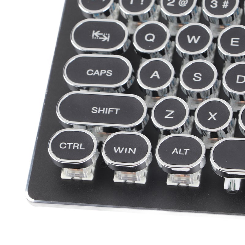Retro Wired Gaming Mechanical Keyboard Key Click with 104 Keys Mixed Light Ergonomic DesignBlack - Image 5