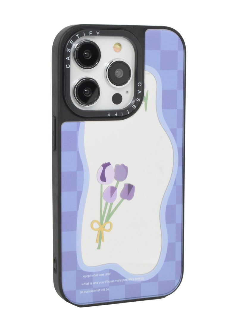 Casetify - iPhone 13 Pro Max Cover Floral Design Hard Phone Case Tempered Glass Back Cover - Image 1