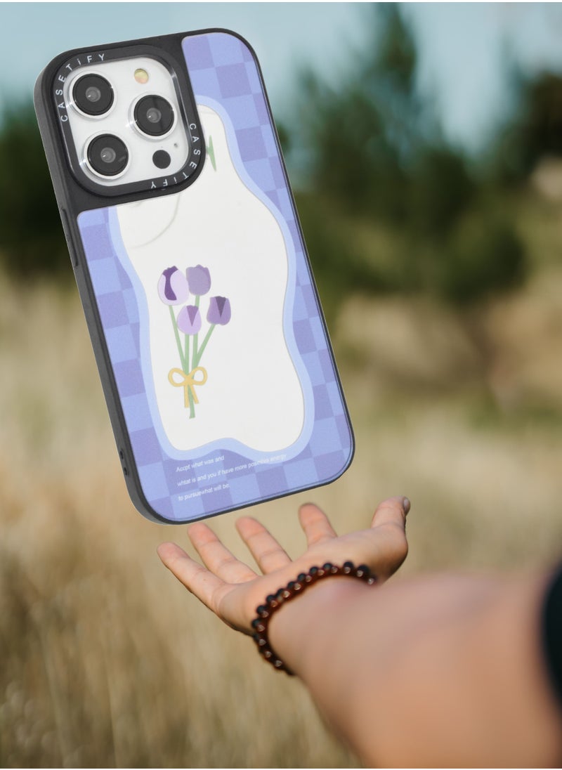 Casetify - iPhone 13 Pro Max Cover Floral Design Hard Phone Case Tempered Glass Back Cover - Image 1
