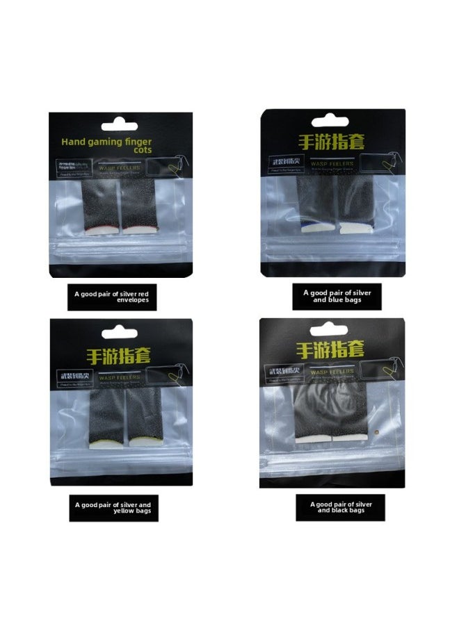 2022 24-needle Ultra-thin Fiber Game Finger Sleeve Suitable For King Glory Pubg-Product Color:Silver Fiber Wrapped A Pair  - Image 1