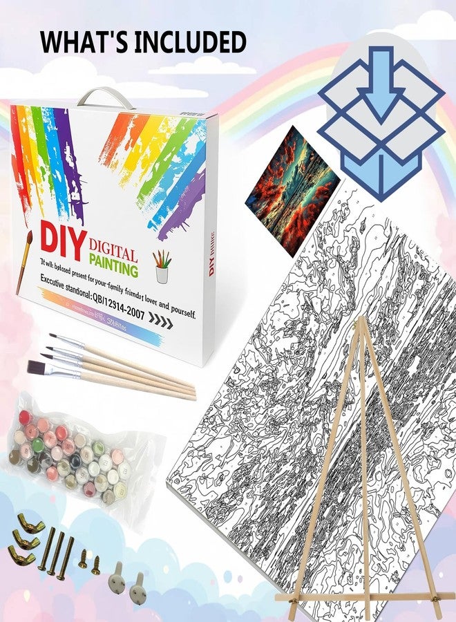BAISITE Paint by Numbers Kit for Adults,16" Lx20 W Canvas for Painting Kits for Adults in Colorful Box-Breathtaking Colorful Scenery 8481-Already Stretched on a Wooden Frame - Image 3