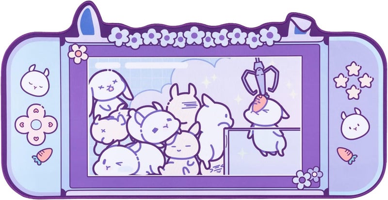 GEEKSHARE Cute Bunny Mouse Pad - Non-Slip Rubber Base Desk Mat For Keyboard And Mouse, Perfect For Gaming, Writing, Or Home Office Work (Mouse Pad) [Video Game] - Image 1