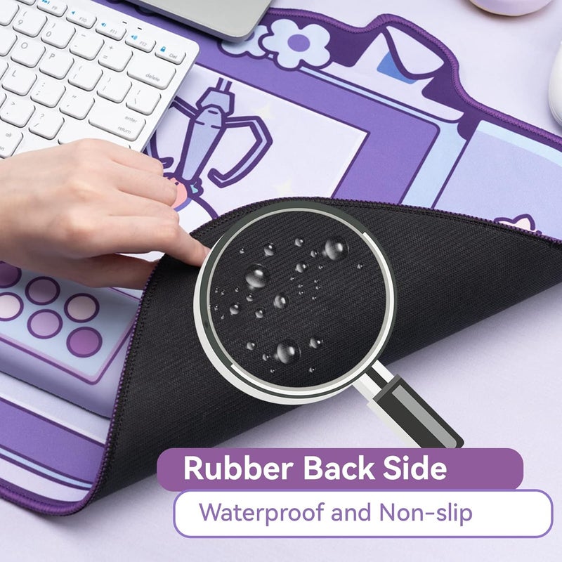 GEEKSHARE Cute Bunny Mouse Pad - Non-Slip Rubber Base Desk Mat For Keyboard And Mouse, Perfect For Gaming, Writing, Or Home Office Work (Mouse Pad) [Video Game] - Image 3