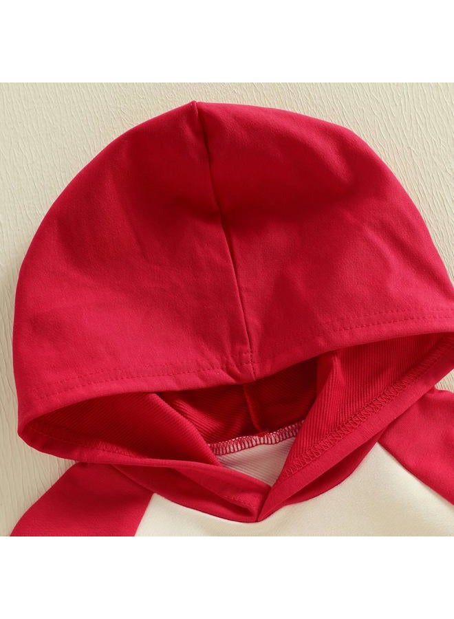 Thorn Tree Baby Boy Valentines Outfit Hooded Sweatshirt Bubble Romper Newborn Sweater Infant Onesie Hoodie, Red, 18-24 months - Image 5