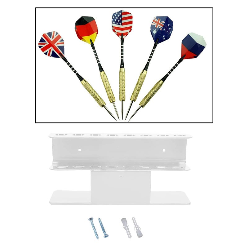 White Wall Mount Dart Holder Stand Rack Holds 8 Darts for Home Bar Game Room - Image 5