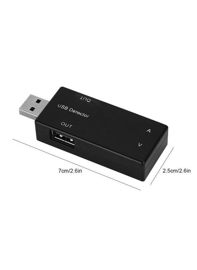 Black Case USB Power Tester Current Voltage Tester Double Display Table Meter