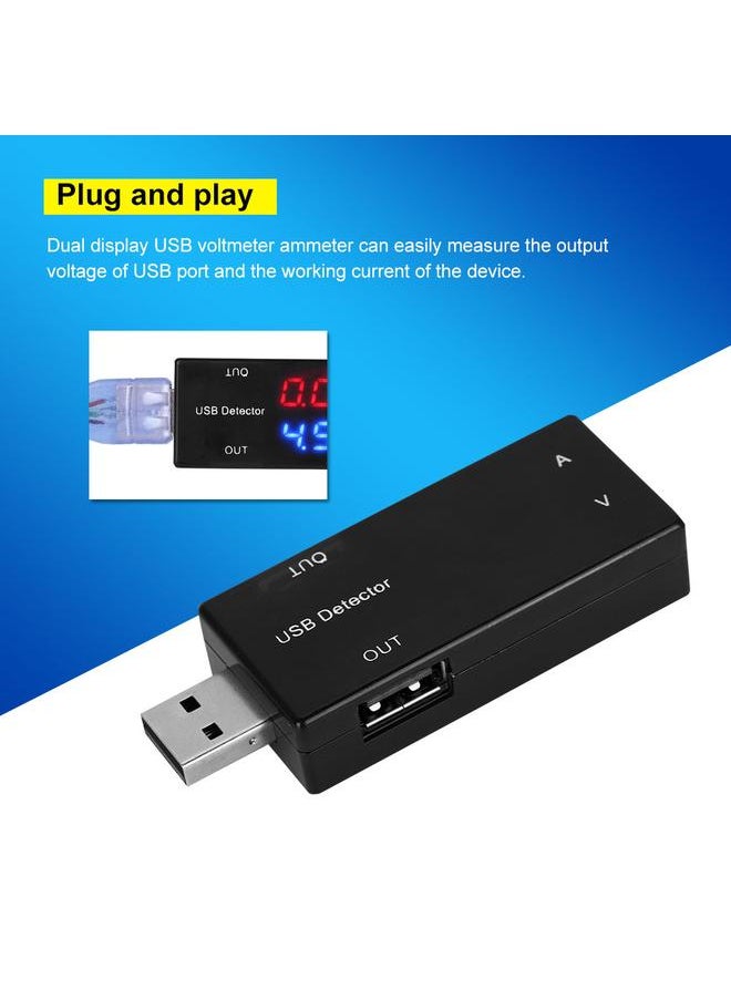 Thoraya Black Case USB Power Tester Current Voltage Tester Double Display Table Meter  - Image 2