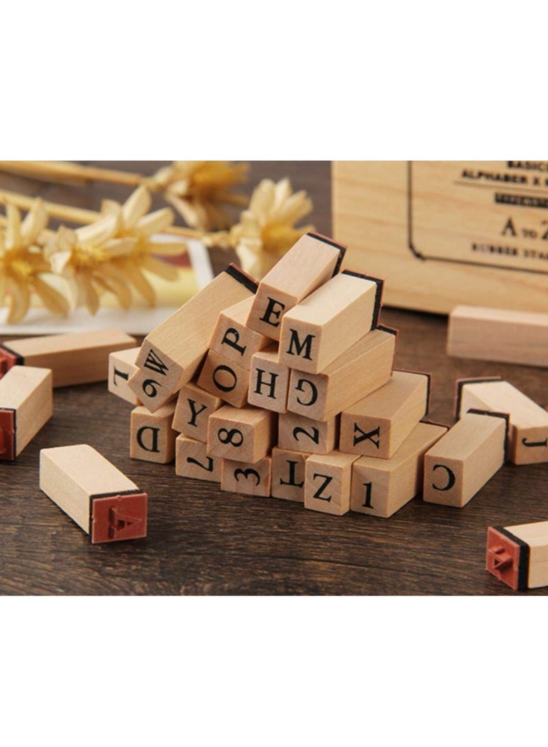 SYOSI Wooden Typeface 24 Letters + 9 Digital Seals with a Wooden Box Gift for Cards Envelopes, Invitations, w i n e Packages, Sealing Wax Included - Image 3