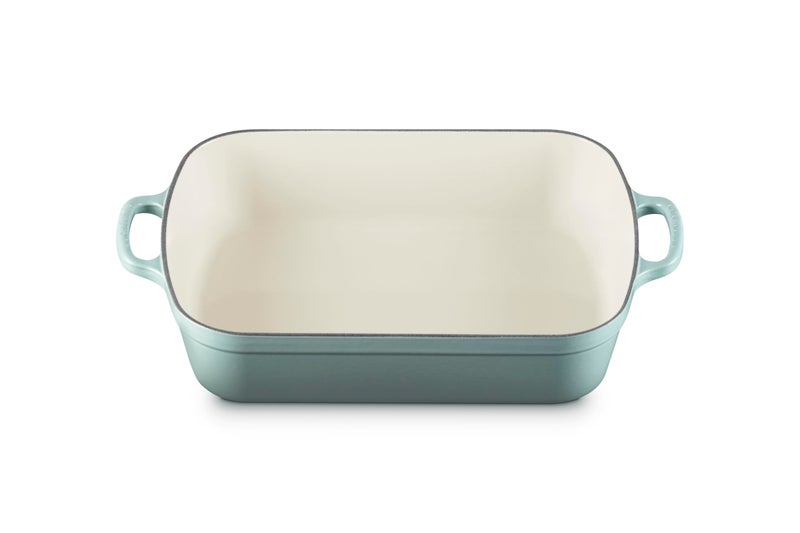 Le Creuset Enameled Cast Iron Signature Rectangular Roaster, 5.25 qt. (9.8" x 13"), Sea Salt - Image 1
