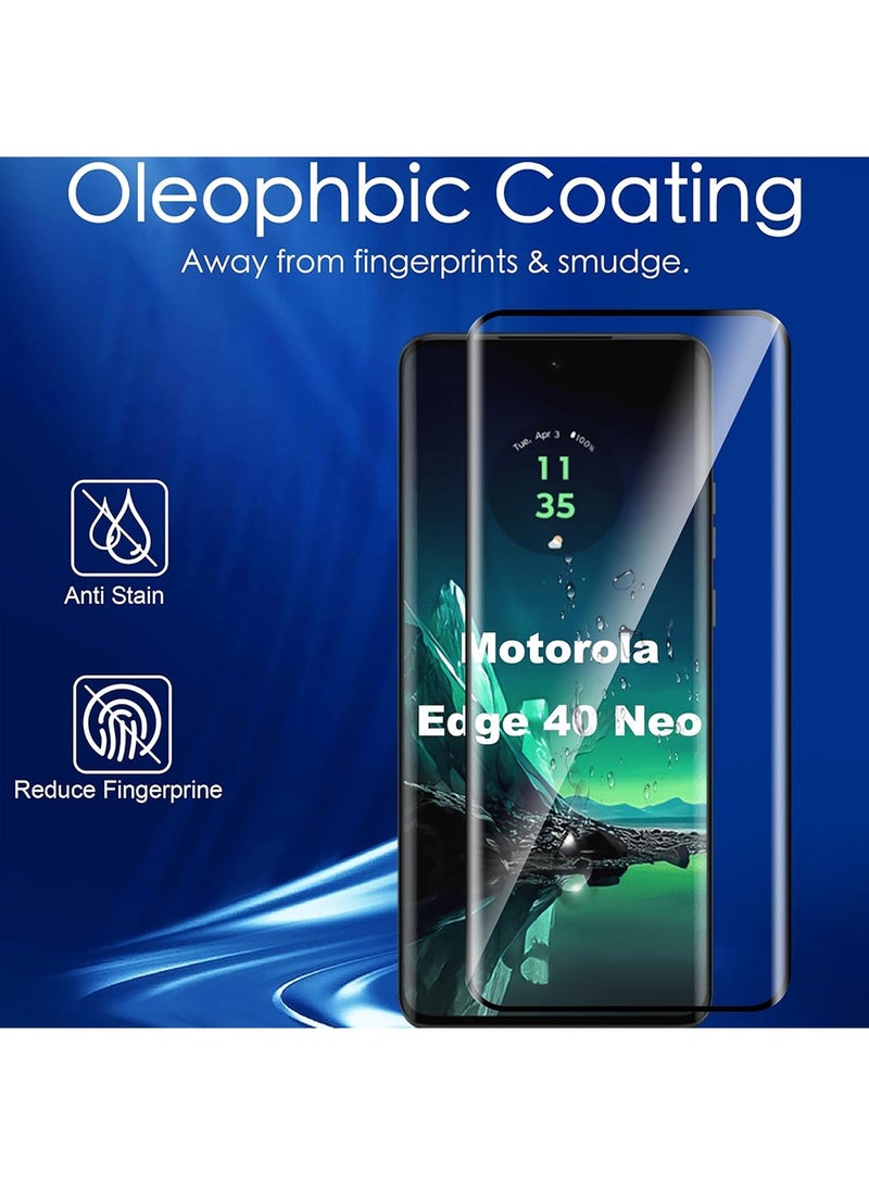 X-level Screen Protector for Motorola Moto Edge 40 Neo for Tempered Glass, Pack of 2 Screen Protectors and 2 Pieces Camera Protection, 13H Hardness Anti-Scratch Tempered Glass - Image 2