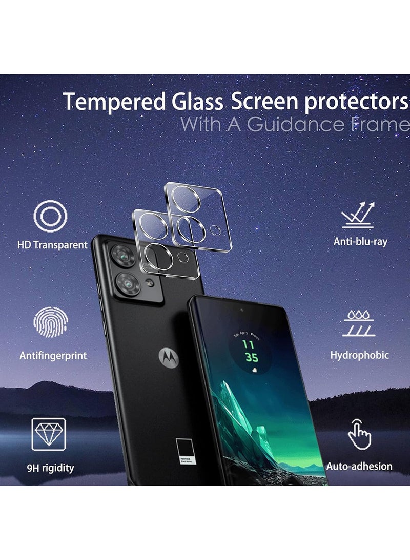 X-level Screen Protector for Motorola Moto Edge 40 Neo for Tempered Glass, Pack of 2 Screen Protectors and 2 Pieces Camera Protection, 13H Hardness Anti-Scratch Tempered Glass - Image 3