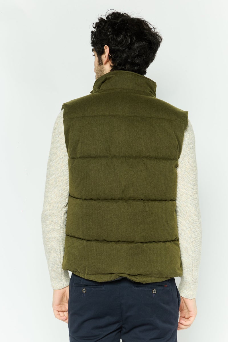 Michael Kors Men Brand Logo Vest Jacket, Olive - Image 4