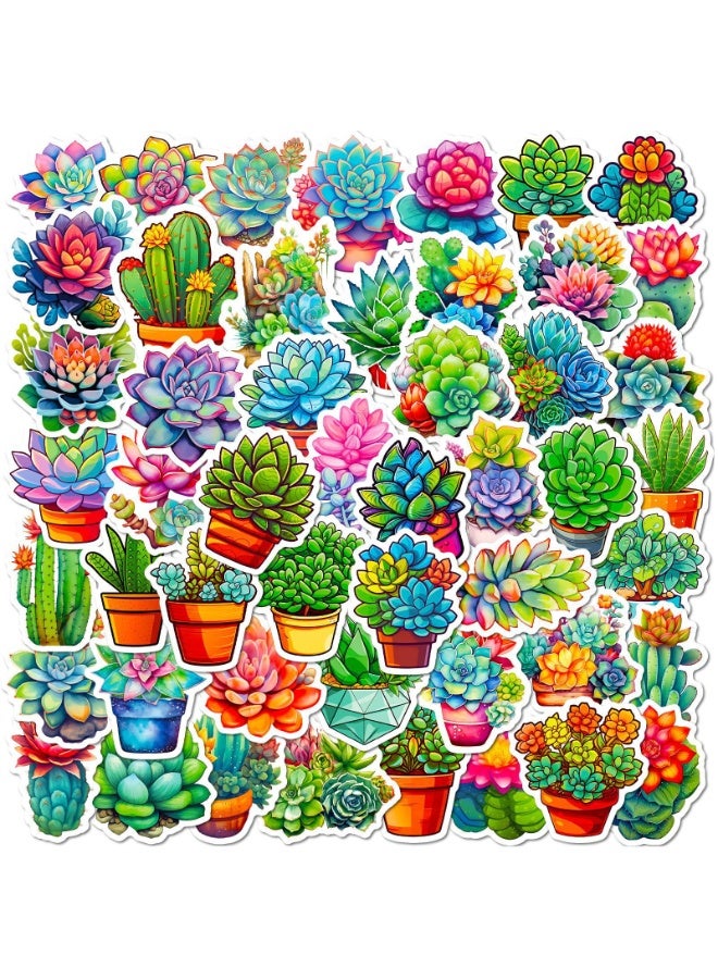 NIBEMINENT 50 Pcs Windy Succulent Deco Kit Waterproof Stickers, High Definition Printing Bright Colors, Suitable for Laptop Skateboard Luggage Water Bottle Guitar DIY - Image 2