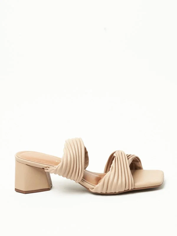 VIZZANO Mid Heels Sandals for Women – Sling Back Heel Sandals for Girls with Ankle Strap