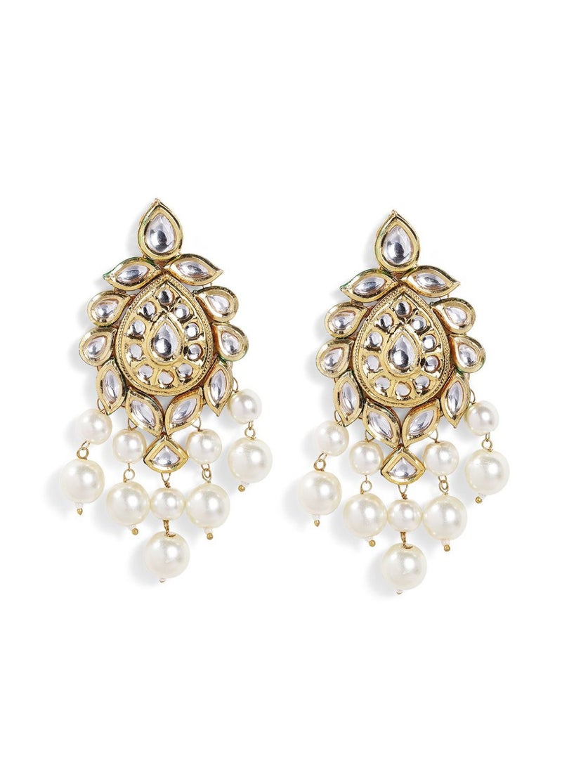 Priyaasi Plated Pearls Drop Earrings  - Image 2