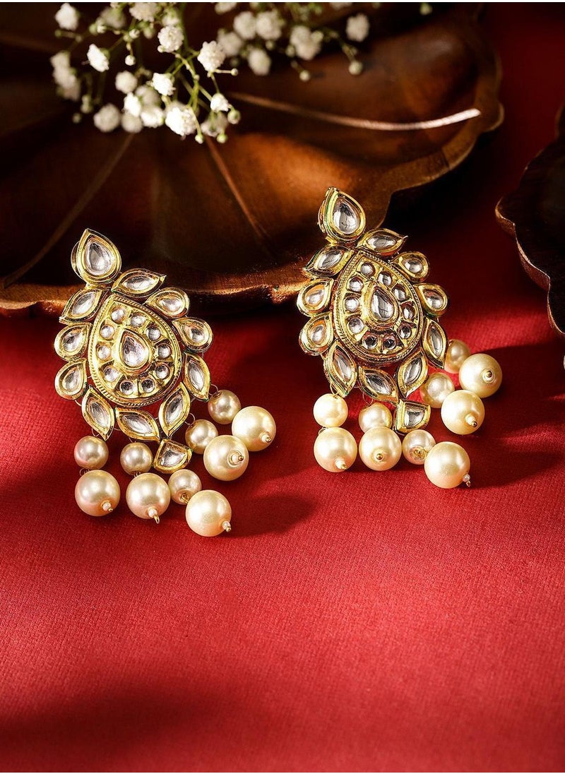 Priyaasi Plated Pearls Drop Earrings  - Image 5