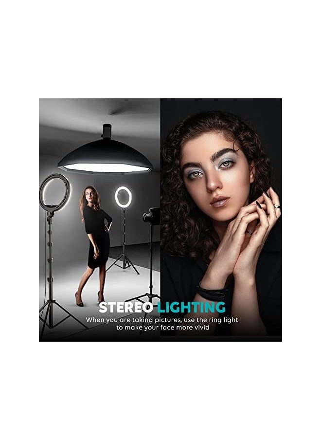 Weilisi - 10 Inch Selfie Ring Light With Tripod Stand 72 Inch Tall And Phone Holder 38 Color Modes Stepless Dimmable Speed Led Ring Light For Iphone And Android Youtube Makeup Tik Tok - Image 1